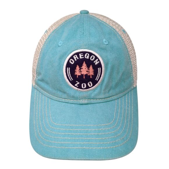 Oregon Zoo Snapback Trucker Hat Blue One Size Adjustable Mesh Back Blue84 - Picture 1 of 8